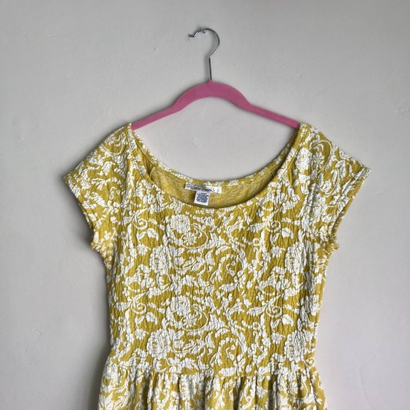 Sans Souci / Yellow Embroidered Mini Dress - Picture 2 of 5
